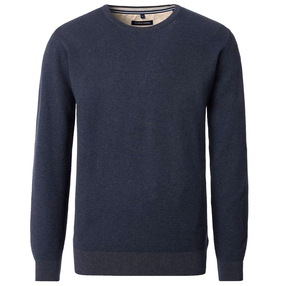 Granatowy sweter bawełniany Casa Moda