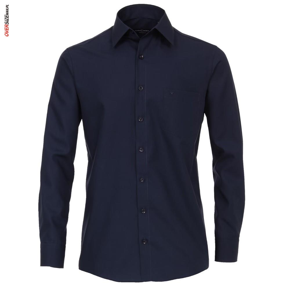 Granatowa koszula wizytowa, z długim rękawem Casa Moda