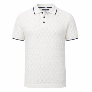 Białe, dzianinowe polo Allsize