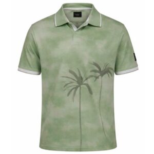 Zielone polo w palmy z krótkim rękawem Campione