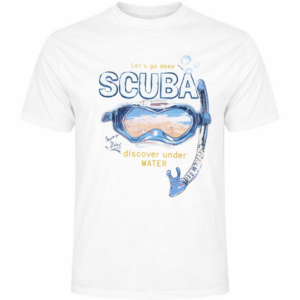 Biały T-shirt z kontrastowym nadrukiem Maxfort