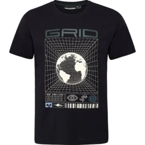 Czarny T-shirt z nadrukiem Allsize