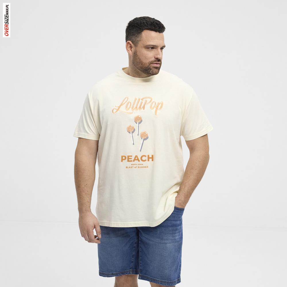 Pomarańczowy T-shirt z haftem Allsize - obrazek 3