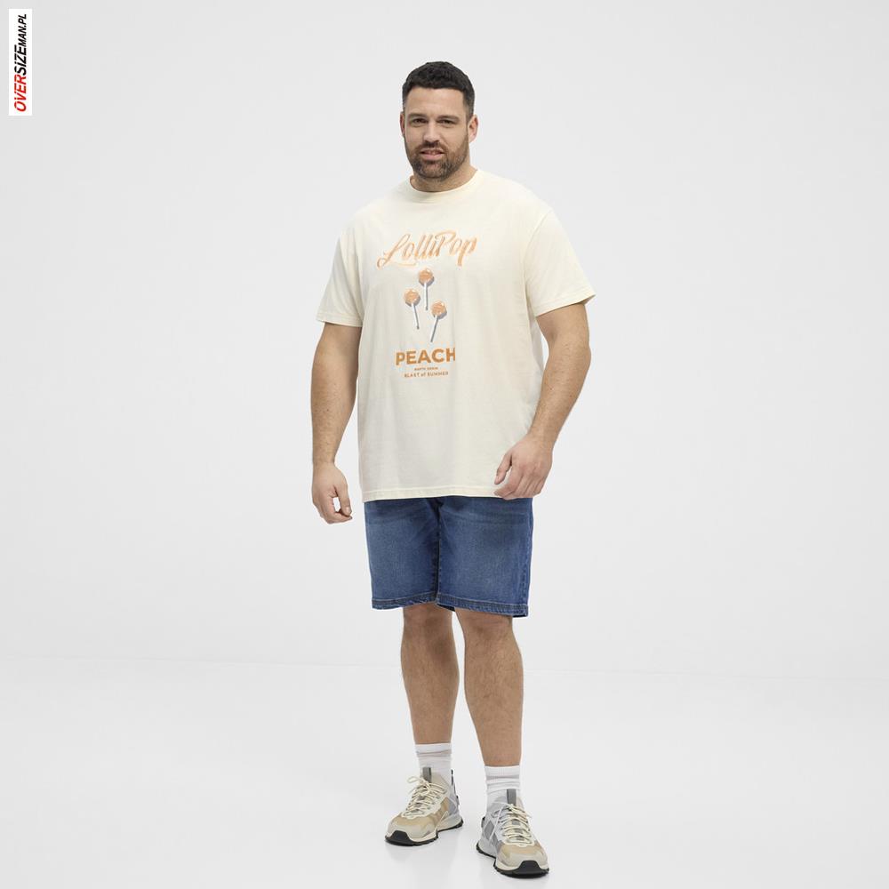 Pomarańczowy T-shirt z haftem Allsize - obrazek 5