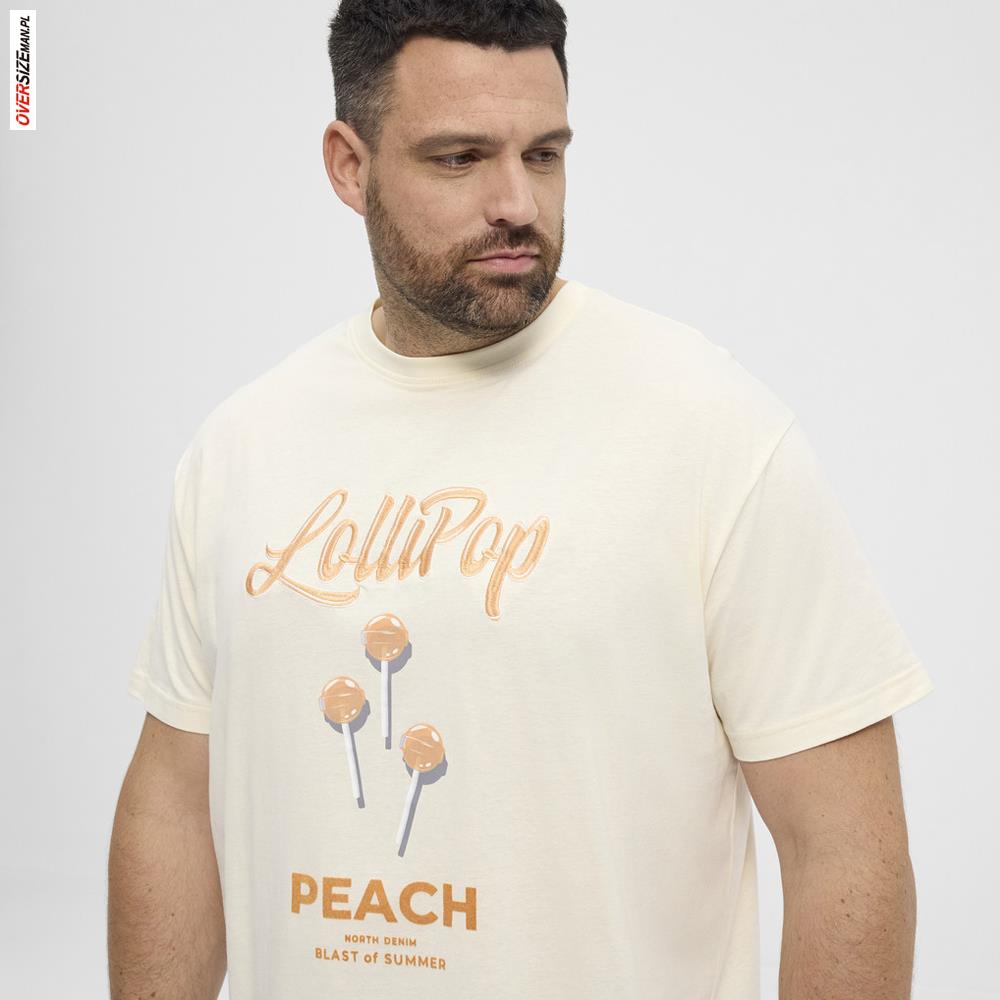 Pomarańczowy T-shirt z haftem Allsize - obrazek 7