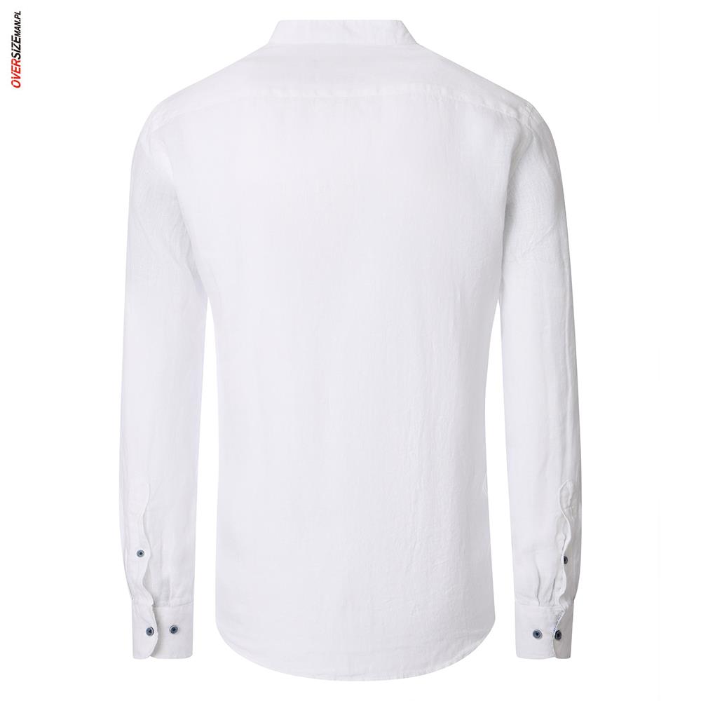 Biała lniana koszula z długim rękawem Casa Moda - obrazek 5