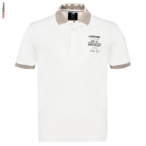 Kremowe polo z krótkim rękawem Claudio Campione