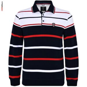 Sweter w paski w stylu polo Campione
