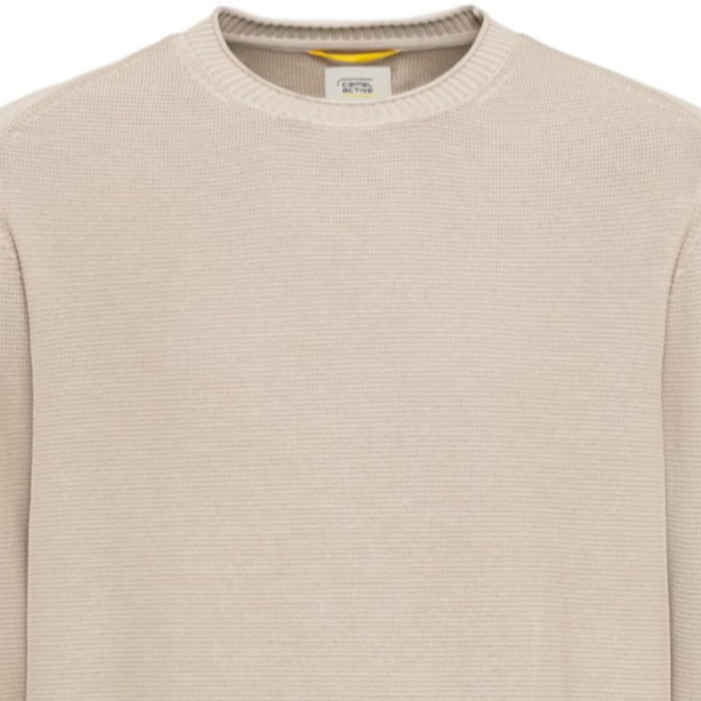 Beżowy sweter bawełniany Camel Active - obrazek 3