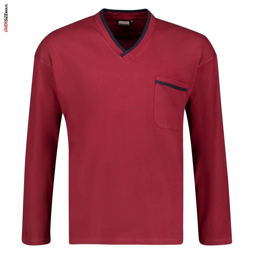 Bordowo granatowa piżama z długim rękawem Adamo - obrazek 4