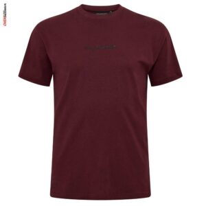 Bordowy T-shirt z drobnym nadrukiem Allsize