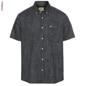 Czarna koszula z krótkim rękawem, w prążki Camel Active