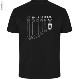 Czarny T-shirt ze srebrnym nadrukiem Maxfort