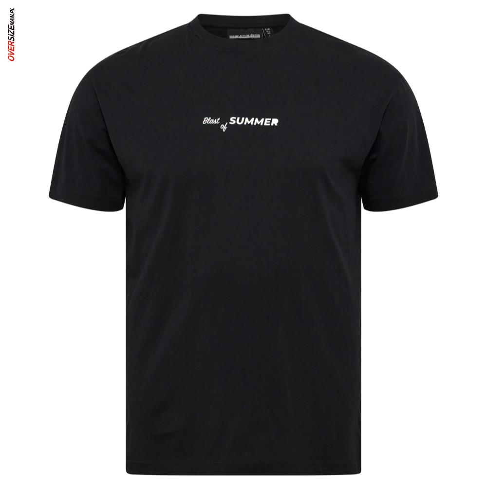 Czarny T-shirt z drobnym nadrukiem Allsize