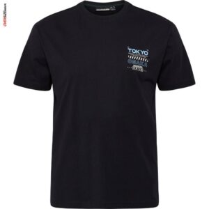 Czarny T-shirt z drobnym nadrukiem Allsize