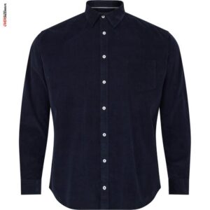 Granatowa, sztruksowa koszula z długim rękawem Allsize