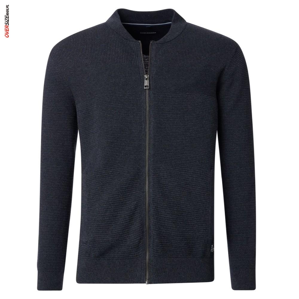 Granatowy sweter na zamek Casa Moda