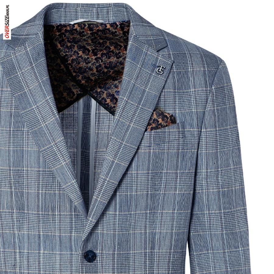 Błękitna marynarka jednorzędowa w kratkę Thomas Goodwin - obrazek 3