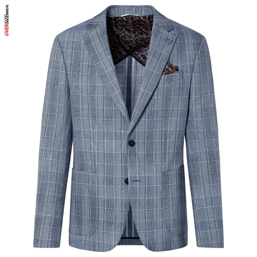 Błękitna marynarka jednorzędowa w kratkę Thomas Goodwin