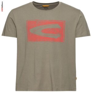 Oliwkowy T-shirt z nadrukiem Camel Active