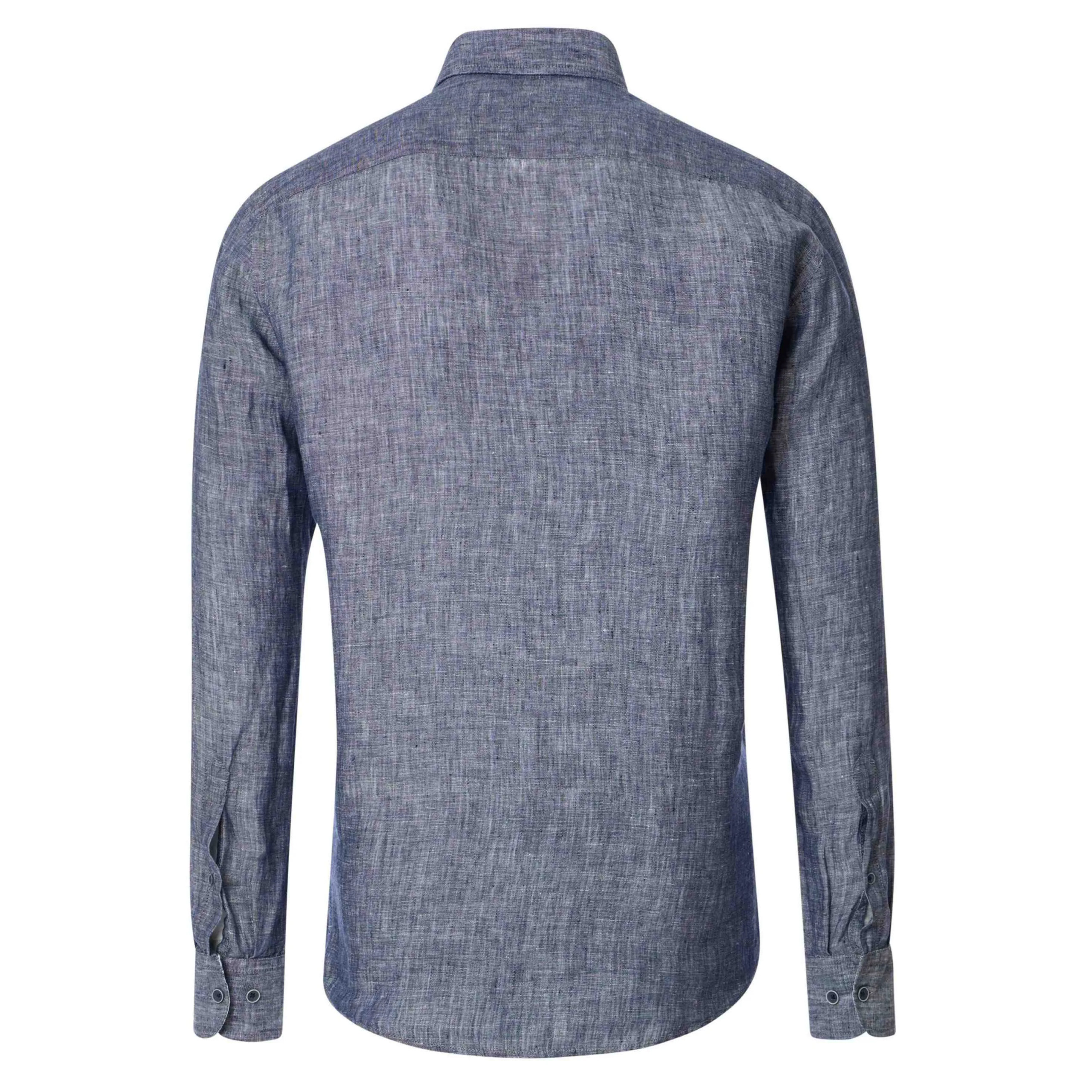 Szara lniana koszula z długim rękawem Casa Moda - obrazek 3