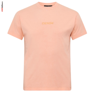 Pomarańczowy T-shirt z drobnym nadrukiem Allsize