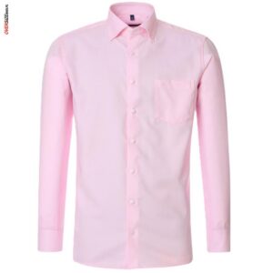 Różowa koszula z waflową strukturą Casa Moda