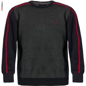 Grafitowy sweter z kontrastowym detalem Claudio Campione