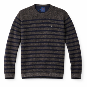 Brązowo granatowy sweter w paski Campione