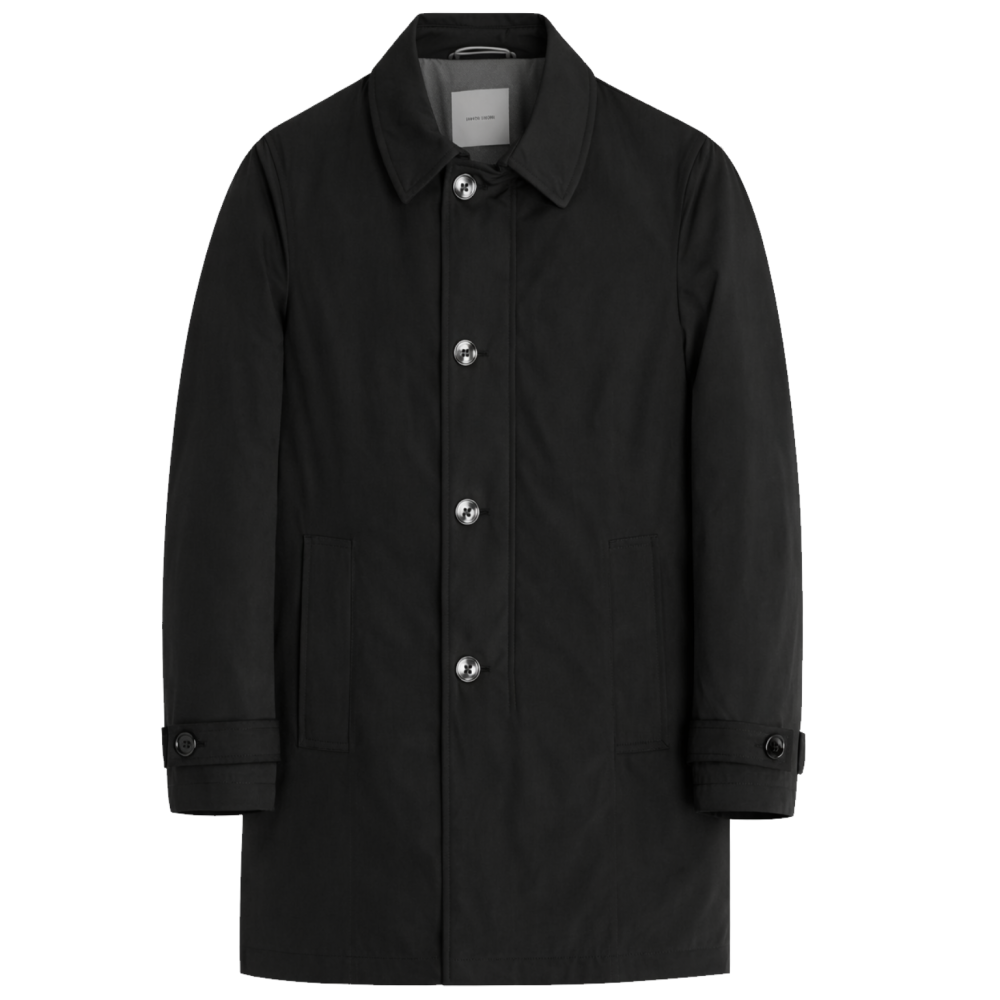 Czarny elegancki płaszcz Pierre Cardin