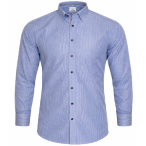 Niebieska koszula z długim rękawem ,w paski Haupt