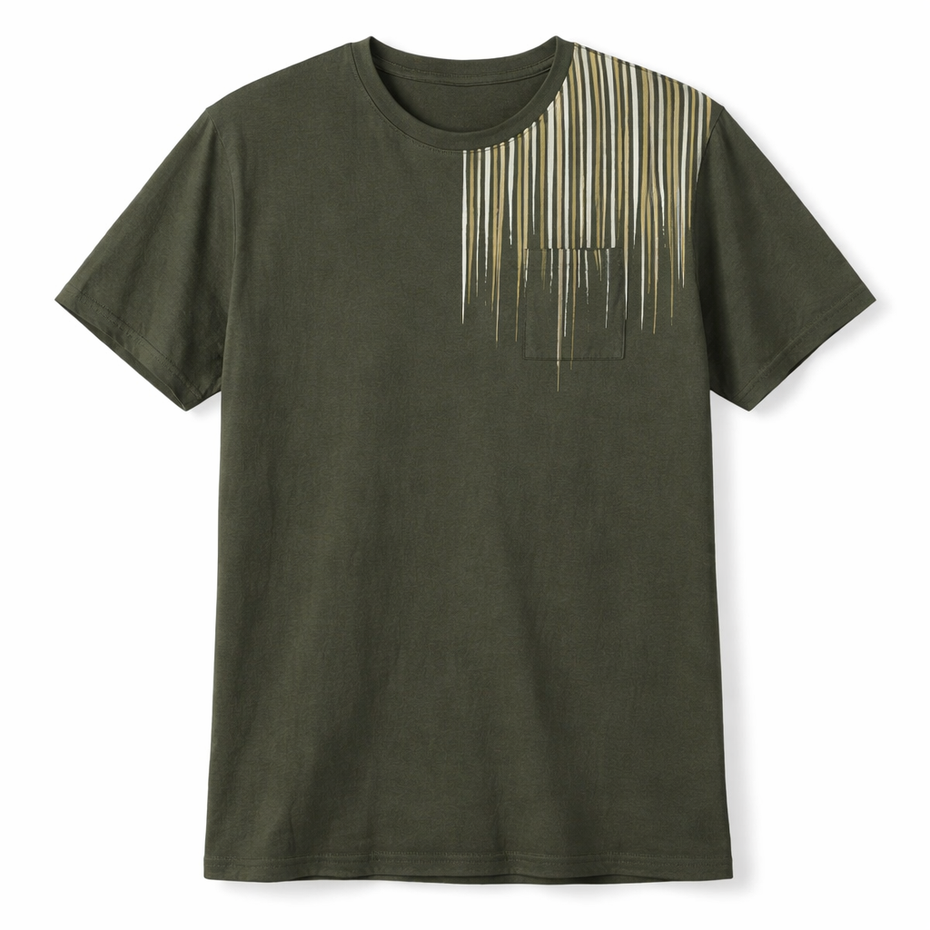 Oliwkowy T-shirt z nadrukiem Maxfort