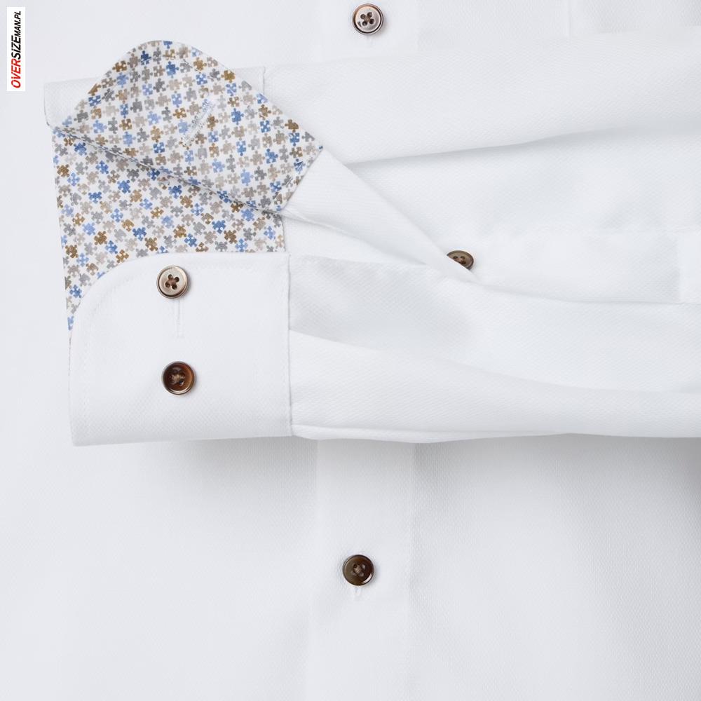 Biała koszula waflowa z długim rękawem Casa Moda - obrazek 5