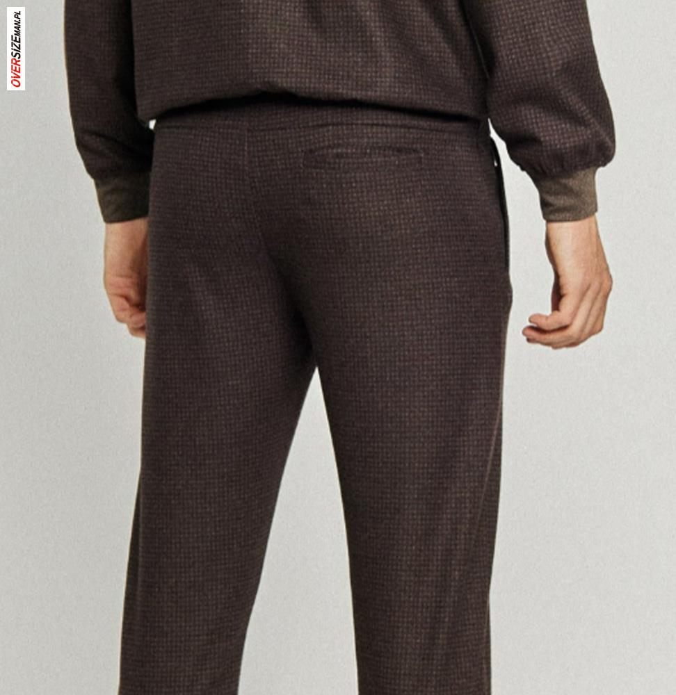 Brązowe spodnie dresowe w pepitkę Campione - obrazek 4