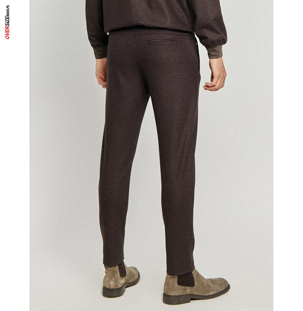 Brązowe spodnie dresowe w pepitkę Campione - obrazek 6