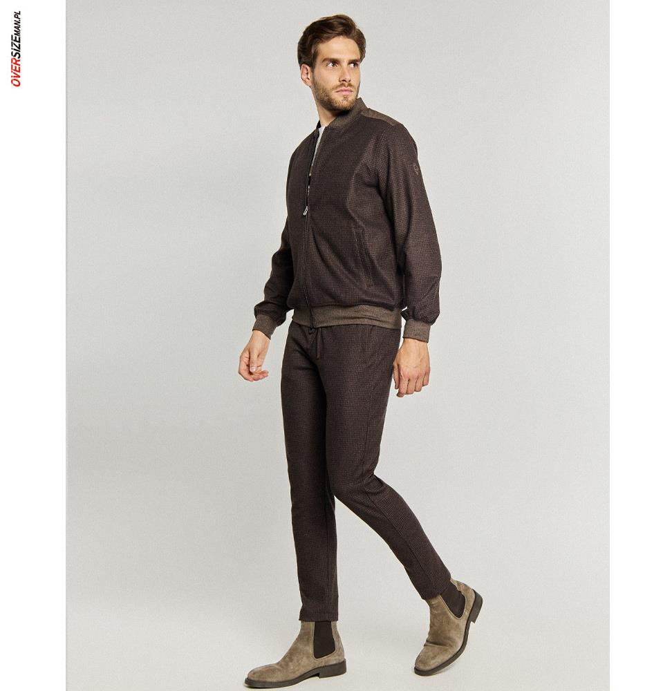 Brązowe spodnie dresowe w pepitkę Campione - obrazek 7