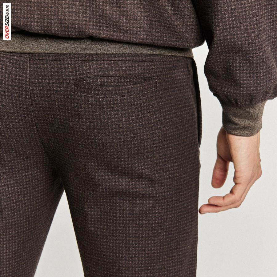 Brązowe spodnie dresowe w pepitkę Campione - obrazek 8