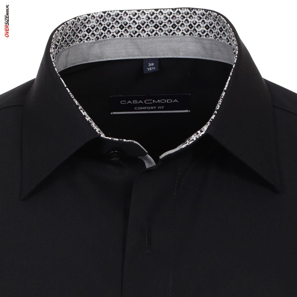 Czarna koszula wizytowa z krótkim rękawem Casa Moda - obrazek 4