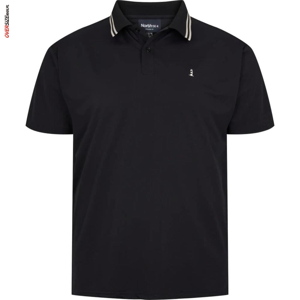 Czarne polo z krótkim rękawem z szybkoschnącego materiału Allsize