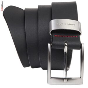 Czarny pasek skórzany Pierre Cardin