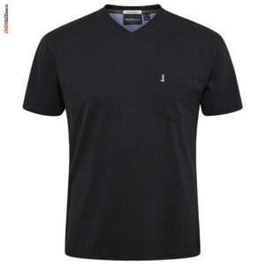 Czarny T-shirt z dekoltem "V" Allsize