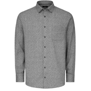 Czarno-biała koszula z długim rękawem, w roślinny wzór Haupt