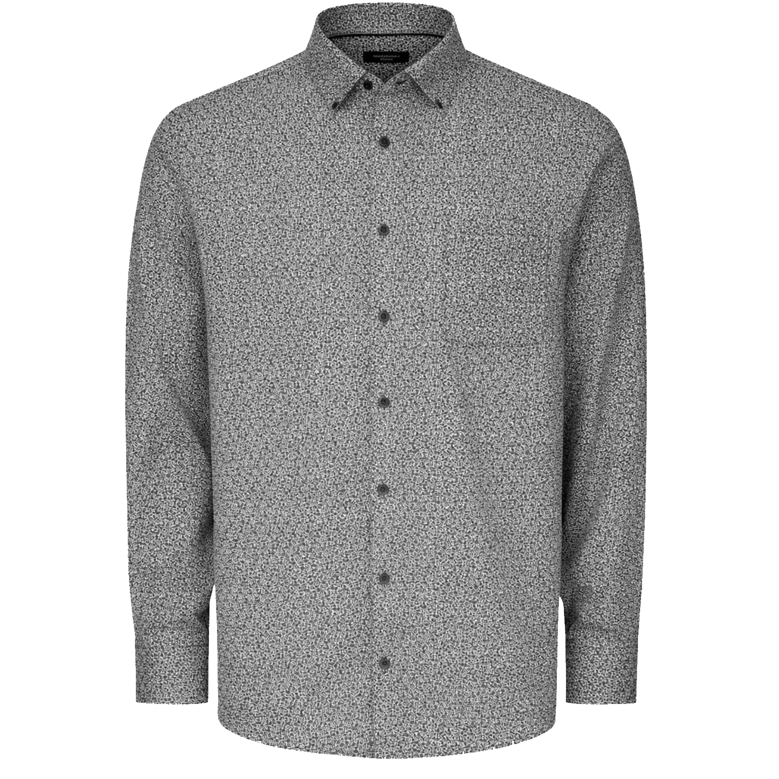 Czarno-biała koszula z długim rękawem, w roślinny wzór Haupt