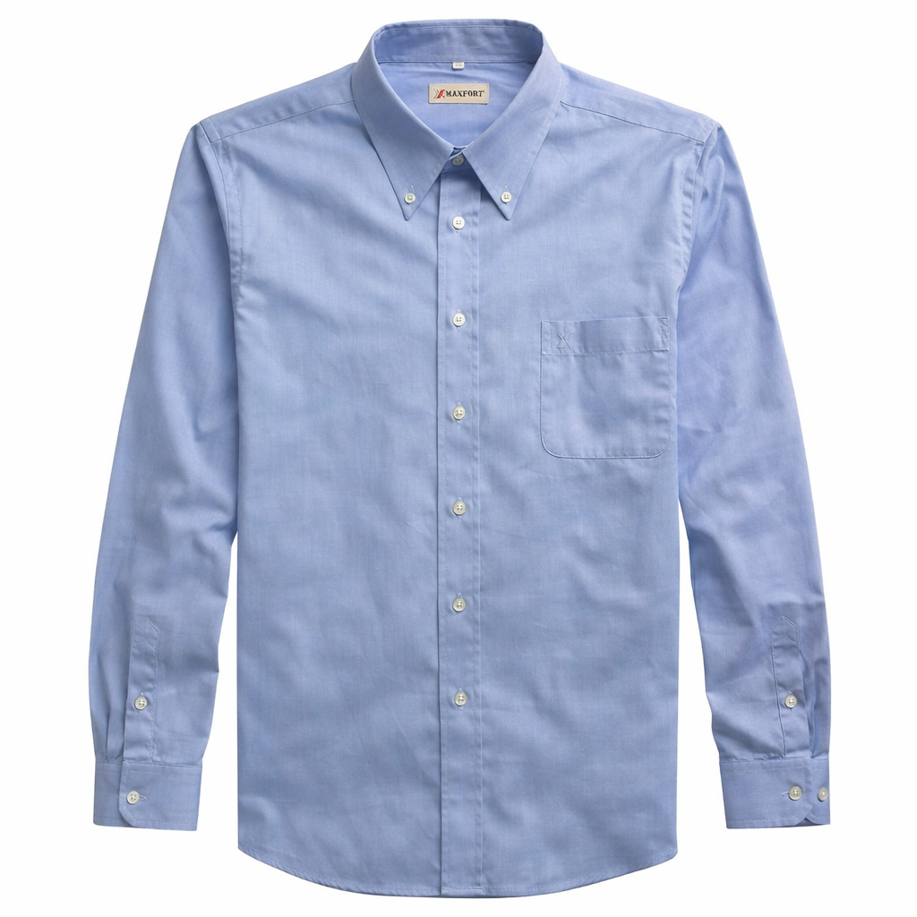 Błękitna koszula z długim rękawem w dużym rozmiarze 9/10XL - obrazek 2