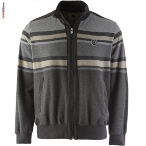 Szaro-beżowa bluza rozpinana na stójce Campione