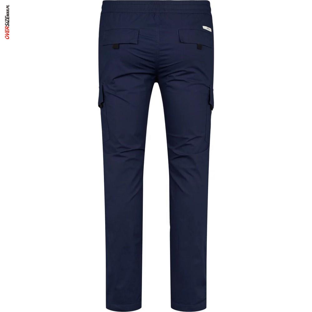Granatowe spodnie cargo na gumie Allsize - obrazek 3