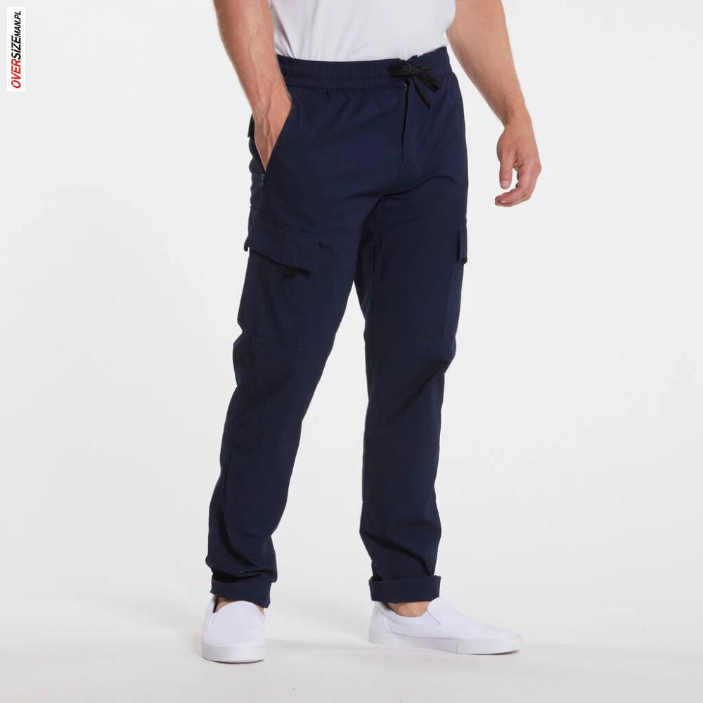 Granatowe spodnie cargo na gumie Allsize - obrazek 4