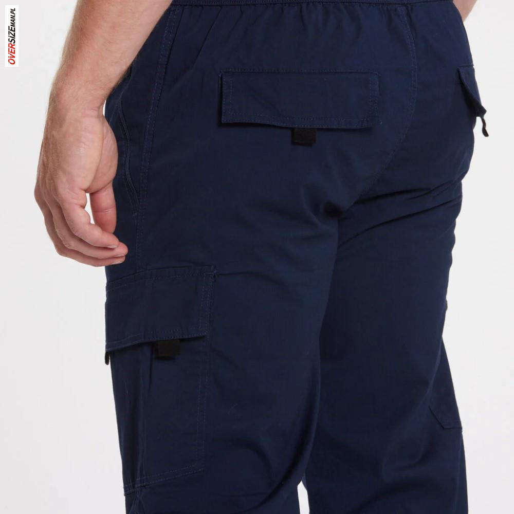 Granatowe spodnie cargo na gumie Allsize - obrazek 5