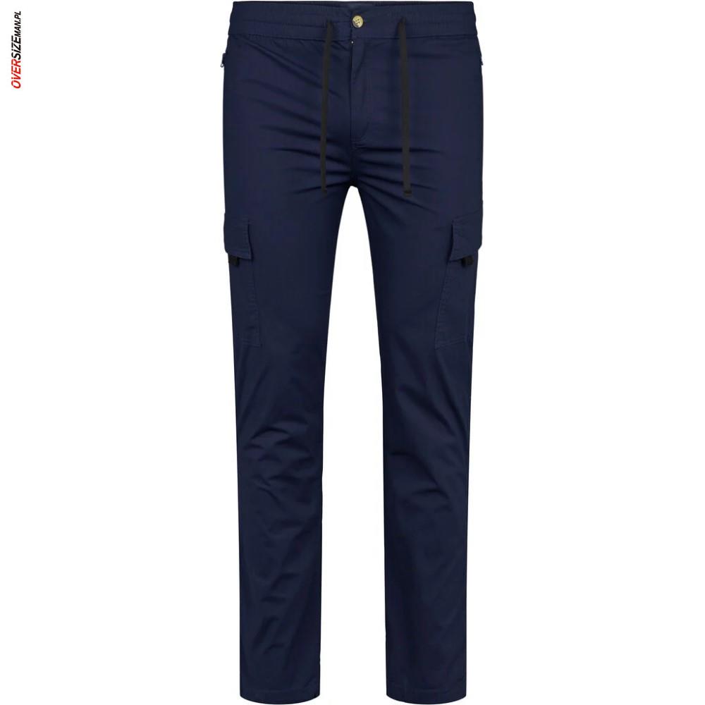 Granatowe spodnie cargo na gumie Allsize