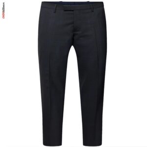 Granatowe spodnie garniturowe w kratkę Pierre Cardin